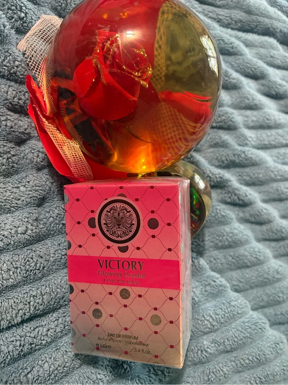 Tory Burch Red Rose Glass Decorative Globe